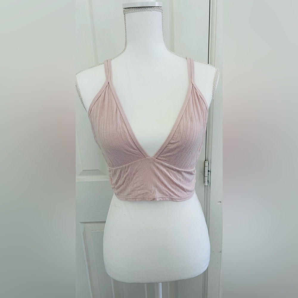 Lucky Brand Soft Ribbed Bralette in Light Pink